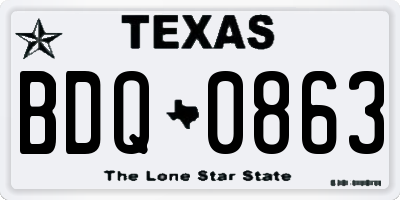 TX license plate BDQ0863