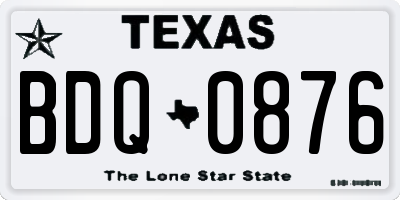 TX license plate BDQ0876