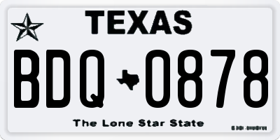 TX license plate BDQ0878