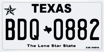 TX license plate BDQ0882