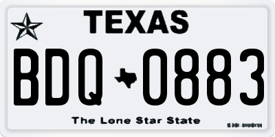 TX license plate BDQ0883