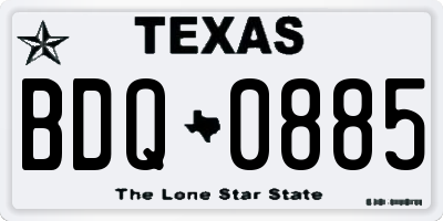 TX license plate BDQ0885