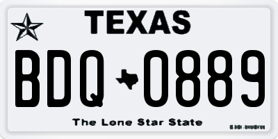 TX license plate BDQ0889
