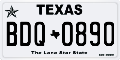 TX license plate BDQ0890