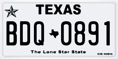 TX license plate BDQ0891