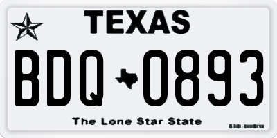 TX license plate BDQ0893