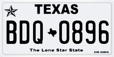 TX license plate BDQ0896