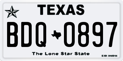 TX license plate BDQ0897
