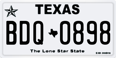TX license plate BDQ0898