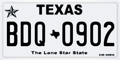 TX license plate BDQ0902