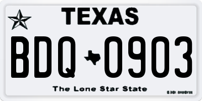 TX license plate BDQ0903