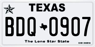 TX license plate BDQ0907