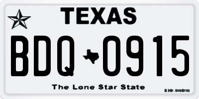 TX license plate BDQ0915