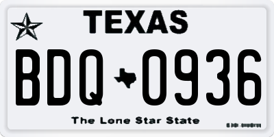 TX license plate BDQ0936