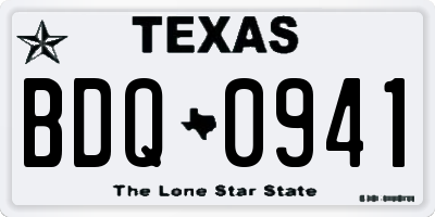 TX license plate BDQ0941