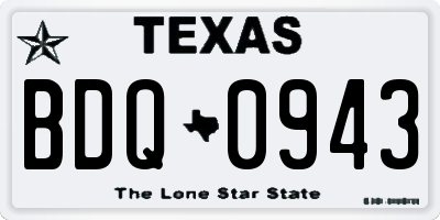 TX license plate BDQ0943