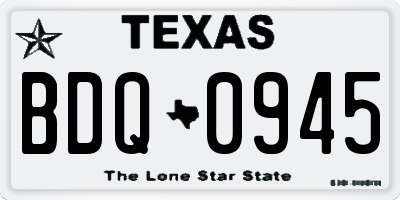 TX license plate BDQ0945
