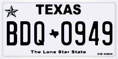 TX license plate BDQ0949