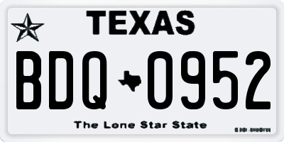 TX license plate BDQ0952