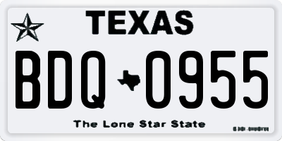 TX license plate BDQ0955
