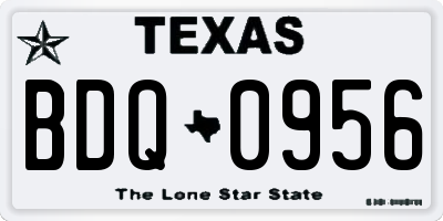 TX license plate BDQ0956