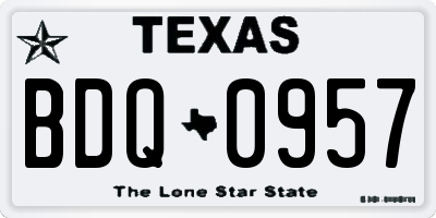 TX license plate BDQ0957