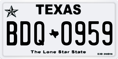 TX license plate BDQ0959