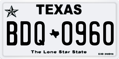 TX license plate BDQ0960