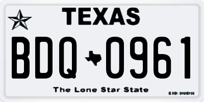 TX license plate BDQ0961