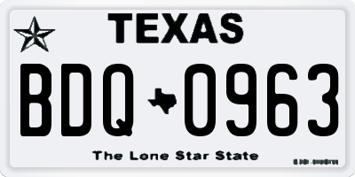 TX license plate BDQ0963