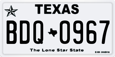 TX license plate BDQ0967