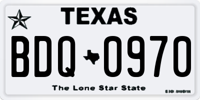 TX license plate BDQ0970