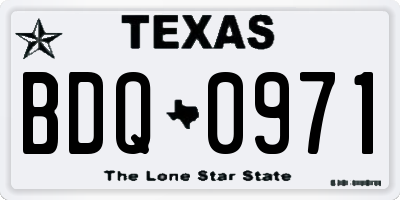 TX license plate BDQ0971