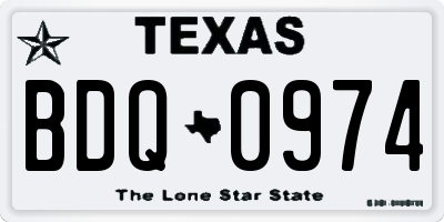 TX license plate BDQ0974