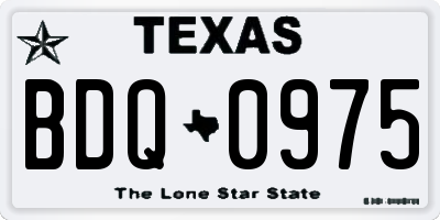 TX license plate BDQ0975