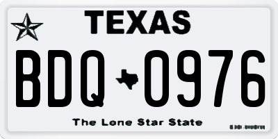 TX license plate BDQ0976