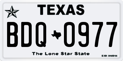 TX license plate BDQ0977