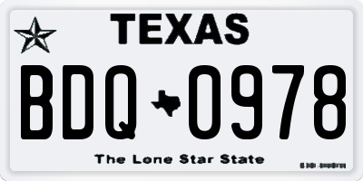 TX license plate BDQ0978