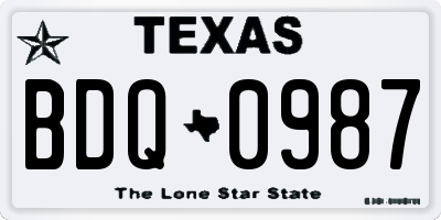 TX license plate BDQ0987