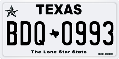 TX license plate BDQ0993