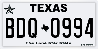 TX license plate BDQ0994