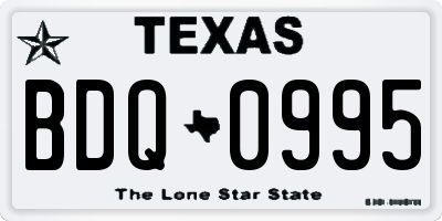 TX license plate BDQ0995