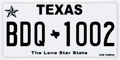 TX license plate BDQ1002
