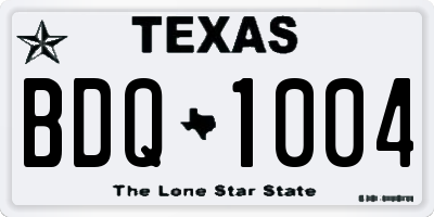 TX license plate BDQ1004