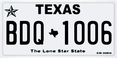 TX license plate BDQ1006
