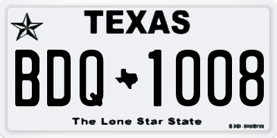 TX license plate BDQ1008