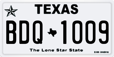 TX license plate BDQ1009