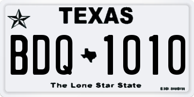 TX license plate BDQ1010