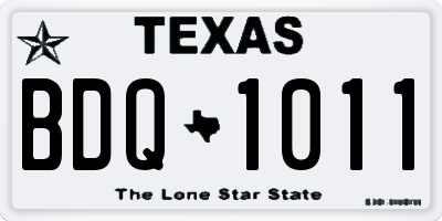 TX license plate BDQ1011