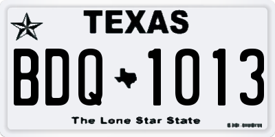 TX license plate BDQ1013